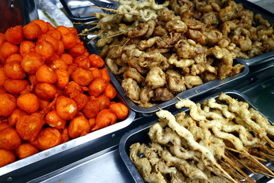 High angle view of fruits in market