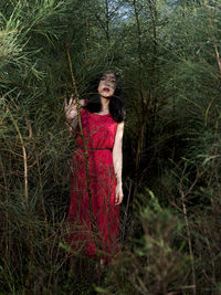 Portrait of a teenage girl in forest