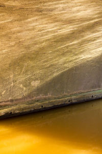 High angle view of yellow water on land