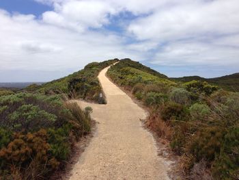 Dirt road passing through landscape