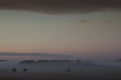 Scenic view of landscape against sky during sunset