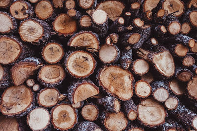 Full frame shot of logs