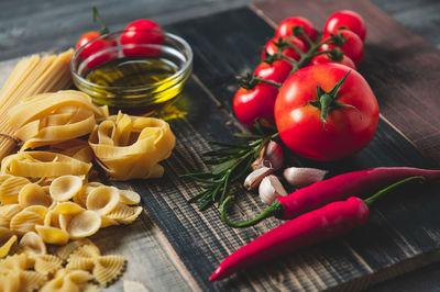 Fruits and vegetables on table