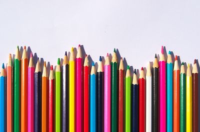 Full frame of colorful pencils