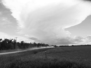 Scenic view of field against sky