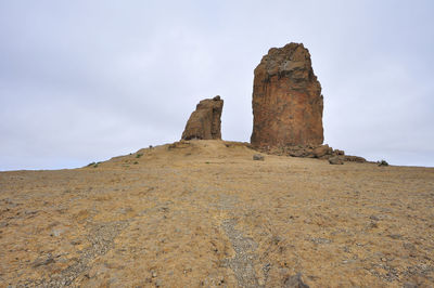 Low angle view of rock formation