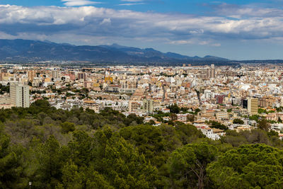 Scenic view from castle bellver at palma on balearic island mallorca, spain