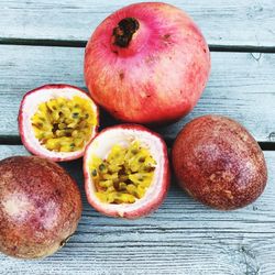 Close-up of fruits on table