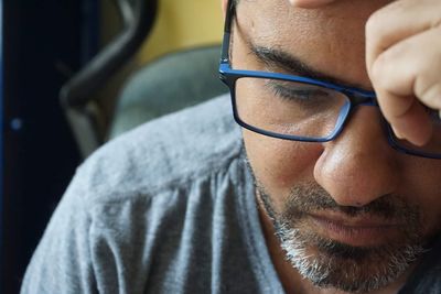 Close-up of thoughtful man