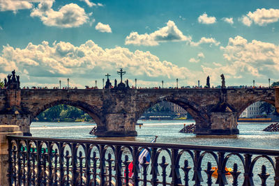 Prague, czechia, 02 of july of 2020 - empty charles bridge during covid-19 pandemic