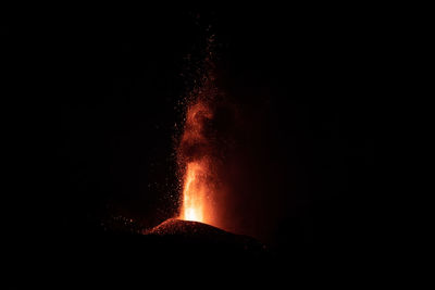 Volcano eruption on cumbre vieja, la palma island, canary islands