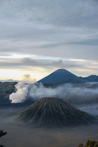 View of mount bromo on the island of java