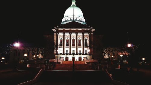 Building lit up at night