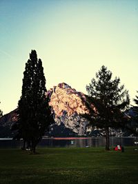 Scenic view of landscape against clear sky