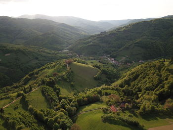 High angle view of landscape against sky