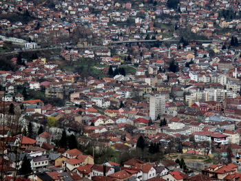 High angle shot of townscape