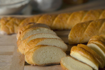 Close-up of bread on table