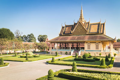 View of temple against clear sky