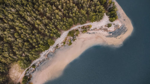 High angle view of beach