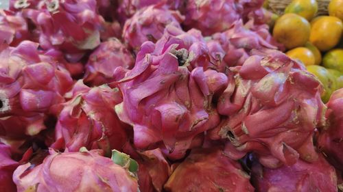 Full frame shot of pink roses in market