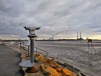 Looking far away - sandymount beach and recycling plant