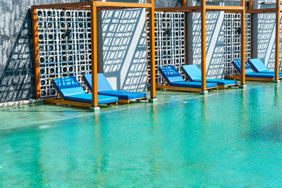 High angle view of swimming pool