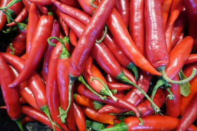 Full frame shot of red chili peppers