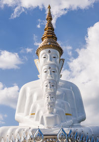 Low angle view of temple against building