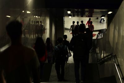 People standing in corridor