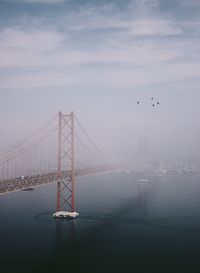 Suspension bridge over sea