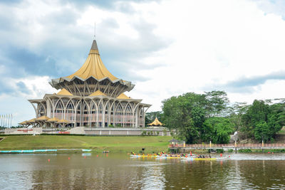 View of building against cloudy sky