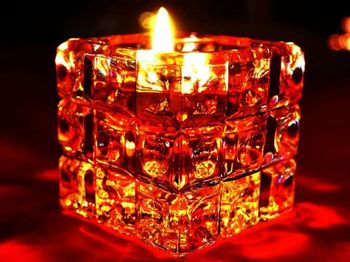 Close-up of lit candle