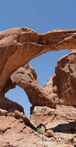 Low angle view of rock formation