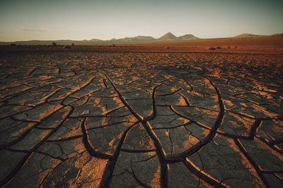 Erosion cracks in atacama desert