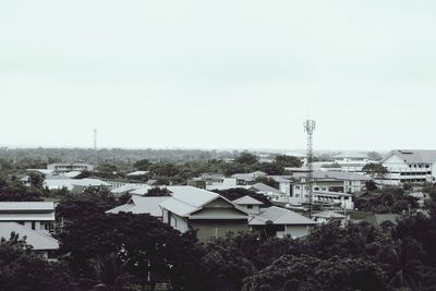 High angle view of townscape against sky