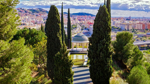 Historical gazebo, conception garden, jardin la concepcion in malaga, spain