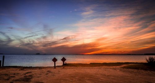 Scenic view of sea at sunset