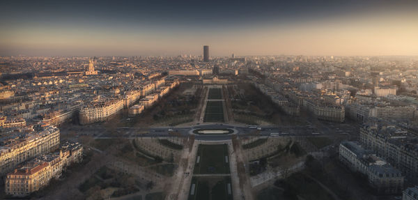 High angle view of buildings in city