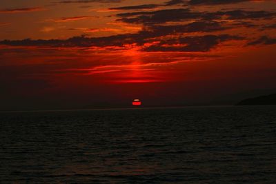 Scenic view of sea at sunset