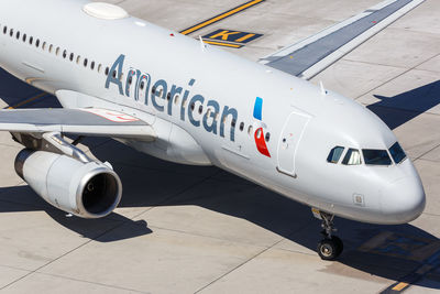 Airplane on airport runway