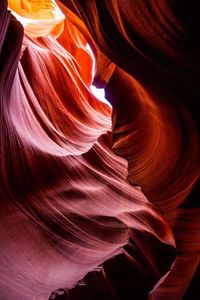 Scenic view of rock formations at antelope canyon
