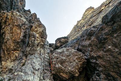 Via ferrata alberto bonacossa on cadini di misurina dolomites, veneto, italy