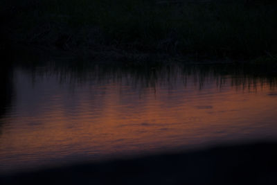 Scenic view of lake against sky at sunset