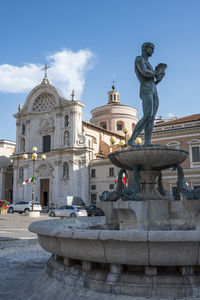 Beautiful fountain in l'aquila in abruzzo