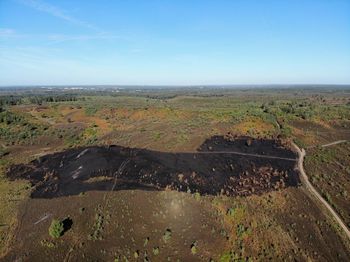 Scenic view of land against sky