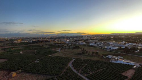 Scenic view of landscape at sunset