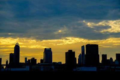 Modern buildings against morning sky