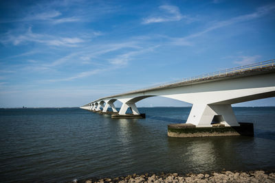 Bridge over river against sky