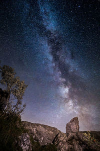 Low angle view of star field against sky at night