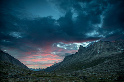 View of mountain against cloudy sky